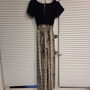Wishful Park Black and Snake Print Jumpsuit